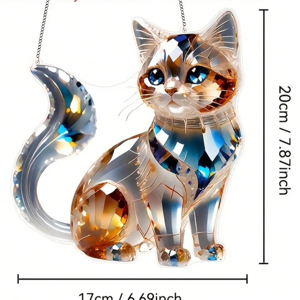 1pcs Crystal Cat Window Decoration, Multi-purpose Decoration. Very Suitable for Home Decoration and Garden Decoration.