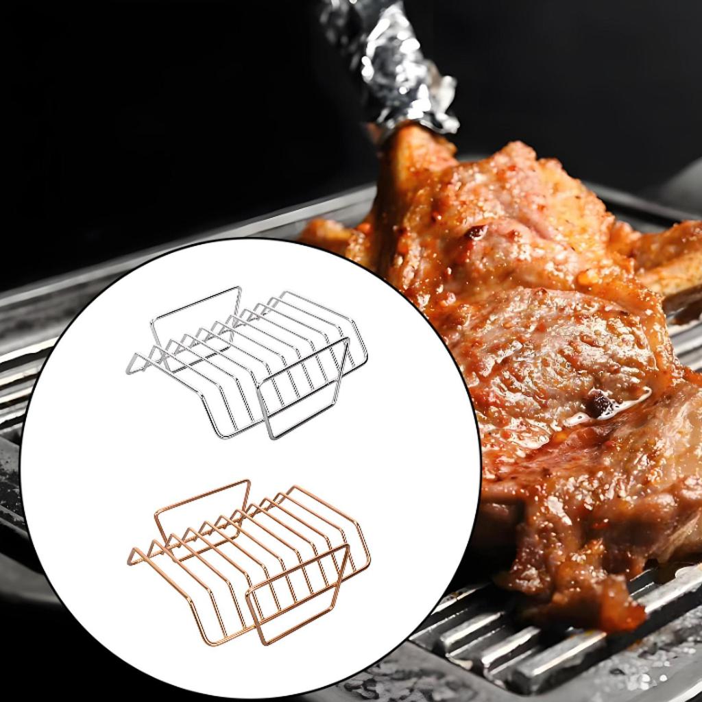 Grill Versatile Portable with Handles Sturdy BBQ Tool Roasting Rack Steel Roasting Stand for Kitchen Picnic Travel