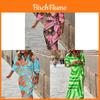 Elegantes geometrisches Muster Polyester Langarmkleid mit Polokragen für das Büro