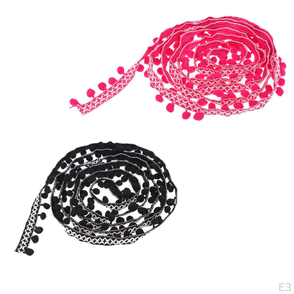 Ball Fringe Perfect Lace Embellishment For Sewing, Dressmaking, Crafts (3 Yards Total Length 32mm