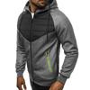 New Men's Casual Sweatshirt Zipper Hooded Sweatshirt Jacket Men's Patchwork Cardigan