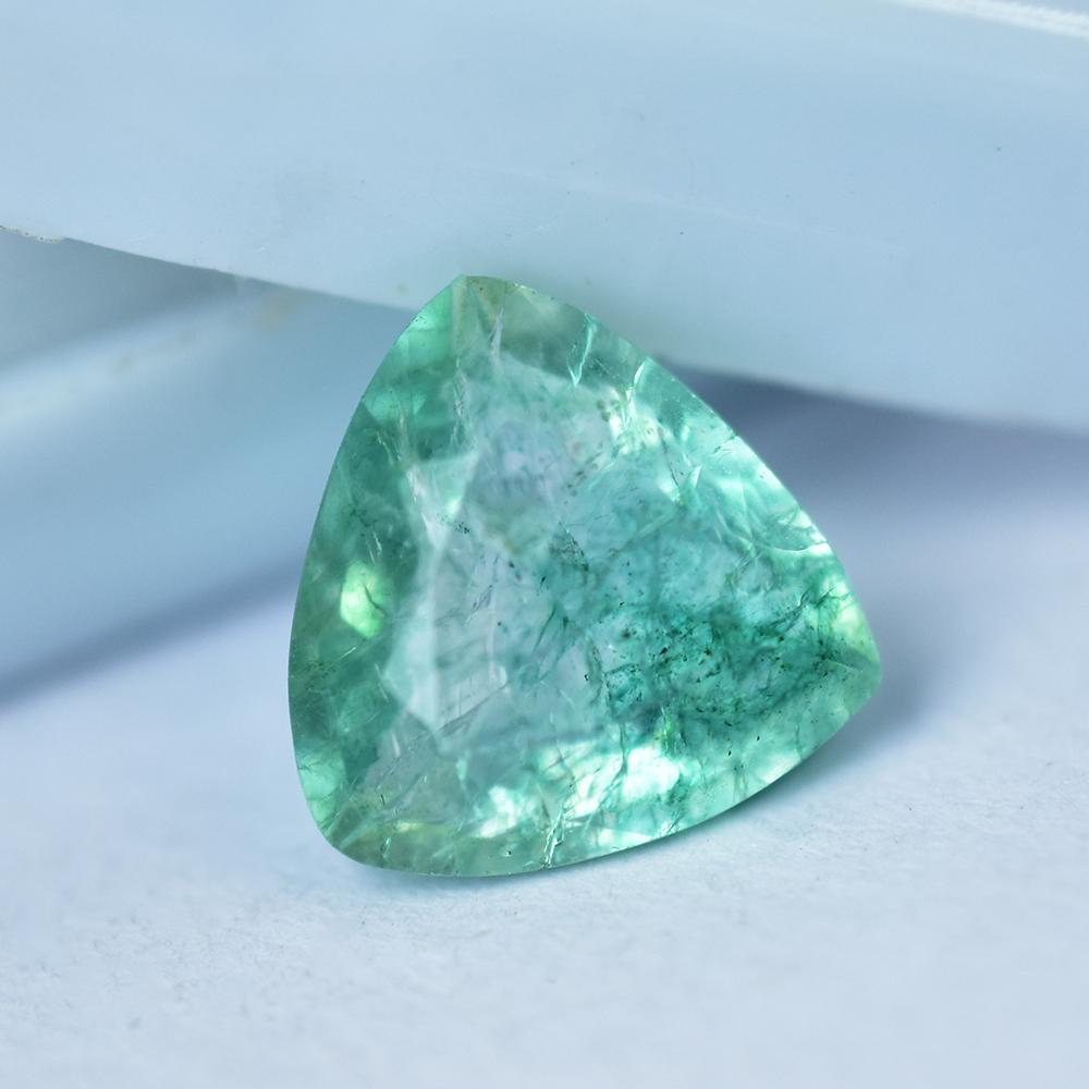 Natural Green Emerald Loose Gemstone Trillion Cut 3 ct for Collection for Jewelry Making and Crafts