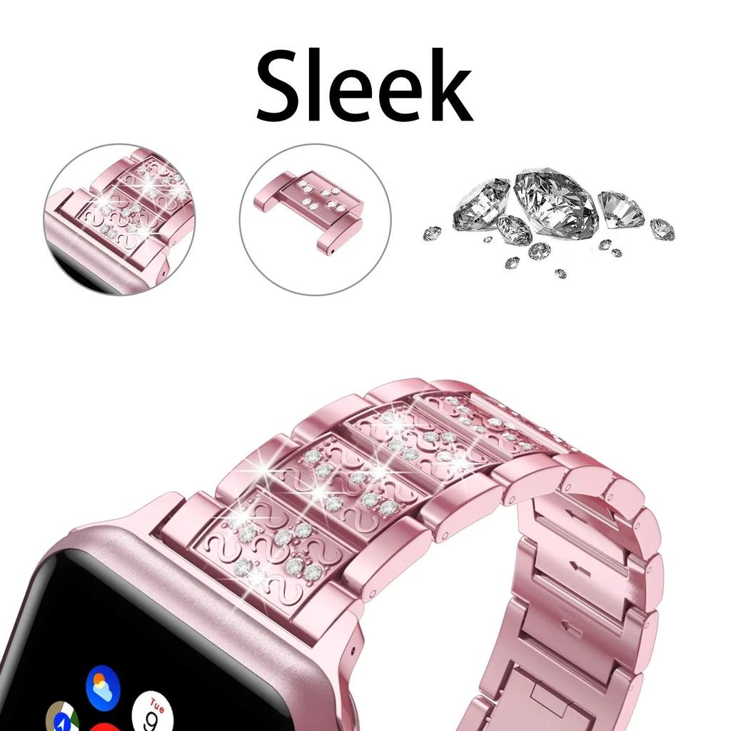 Bling Diamond Strap for Apple Watch Ultra 2 49mm Band 46mm 40mm 45mm 44mm 41mm 42mm for Iwatch Series 10 9 8 7 6 Women Bracelet