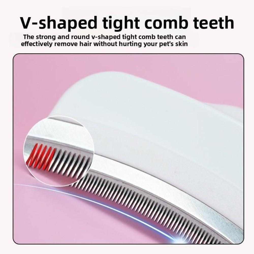 Stainless Steel Tooth Cat Detangling Brush Arched Head Ergonomic Handle Dog Brushing Comb Anti Tangle Pet Care Supplies