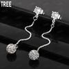 925 Sterling Silver Simple Single AAA Zircon Earrings - Stylish Evening Jewelry