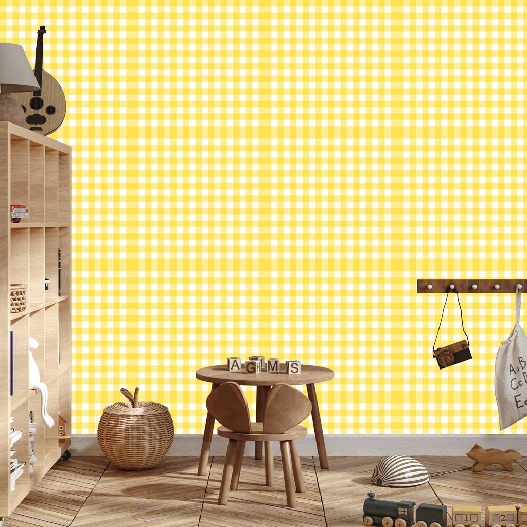 Wallpaper Fabric Pattern Cream and Yellow for Living Room and Bedroom 50x1000