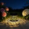 JYL TS/039,Iron Sunflower Mandala Hollow Projection Solar Light for Villa Lawn Ambient Garden Lamp