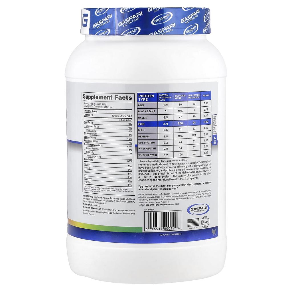 Gaspari Nutrition Proven Egg™, 100% Egg White Protein, Fruity Cereal, 2 Lbs (900 G)