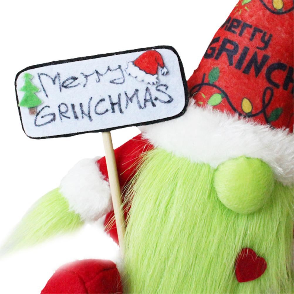Grinch Plush Doll Green Beard Gnome Figure 30cm