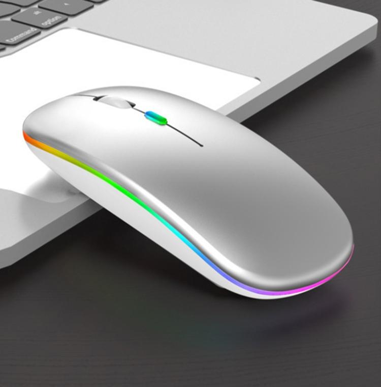 

3 Keys RGB Backlit Silent Bluetooth Wireless Dual Mode Mouse срібний