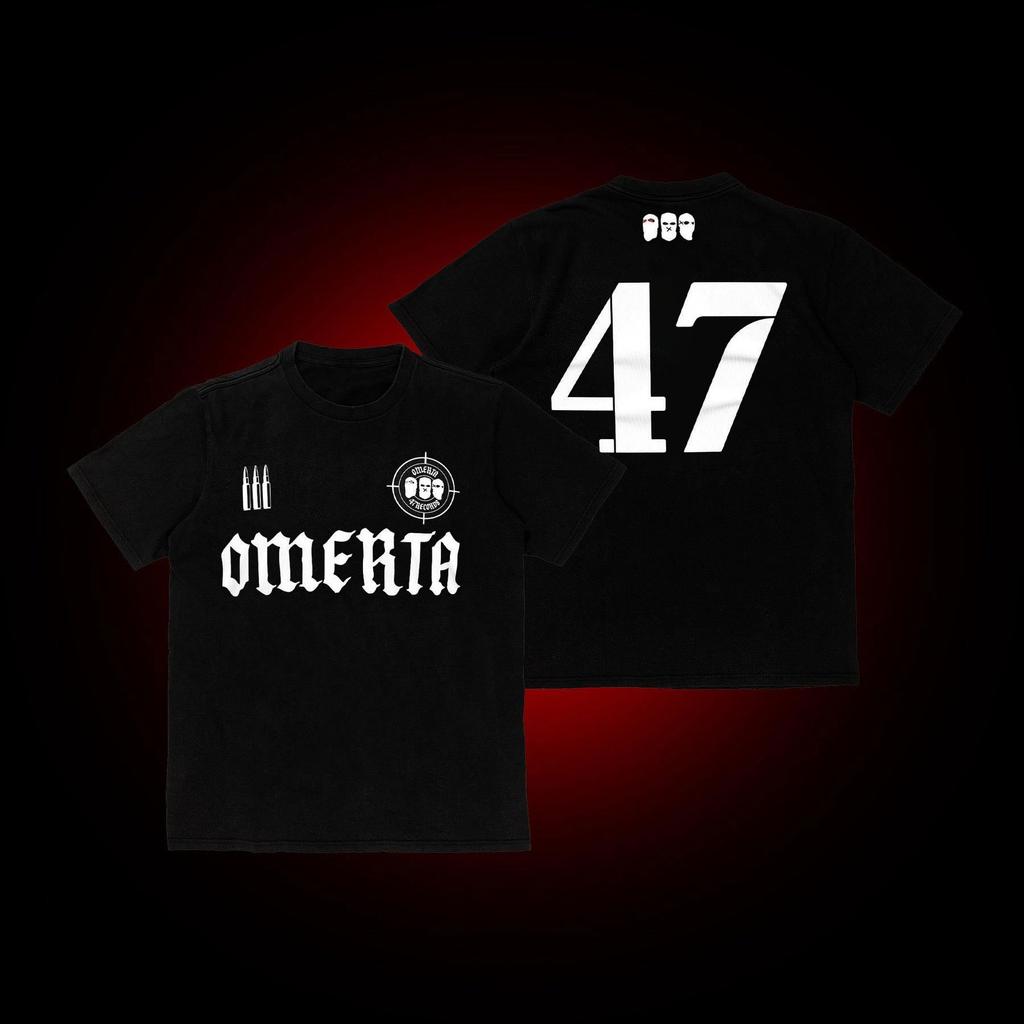 Omerta 47 Maglietta Stampata T-shirt in Puro Cotone da Fan di Boxe Uomo Taglia Larga Girocollo Manica Corta Comoda Traspirante Abbigliamento Donna Uomo