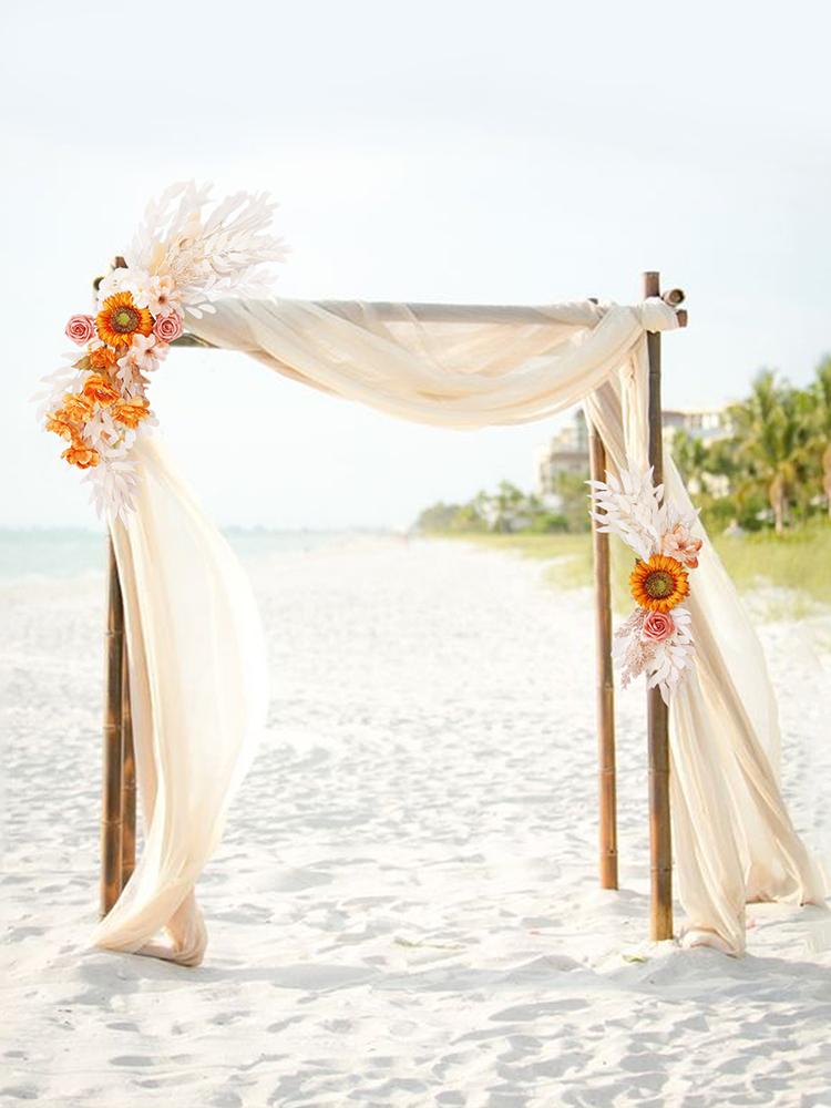 Artificial Flower Lintel Swags Silk Cloth Floral Swag for Wedding Arch Decoration Wine Red