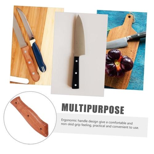 FELTECHELECTR 2-Piece Wooden Knife Handle Accessories, Replacement Knife Handles for Chef Knife Repair, Durable Wood Material, Convenient for Kitchen