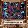 Skull Gothic (342) Theme Wall Tapestry Customized With Name Text Personalized Hanging Tapestry For Bedroom Living Room Decor