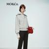 MO&Co. X RECTO Women's Navy Collar Brushed Cotton Short Loose Sweatshirt
