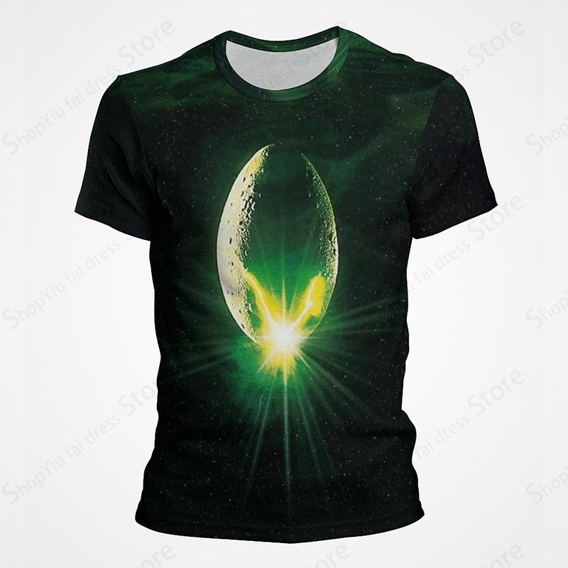 Movie Alien Mutation 3D Printed T-shirt Men's Fashion Hip Hop Trend Short Sleeve Top Cartoon Anime Role Playing Costume