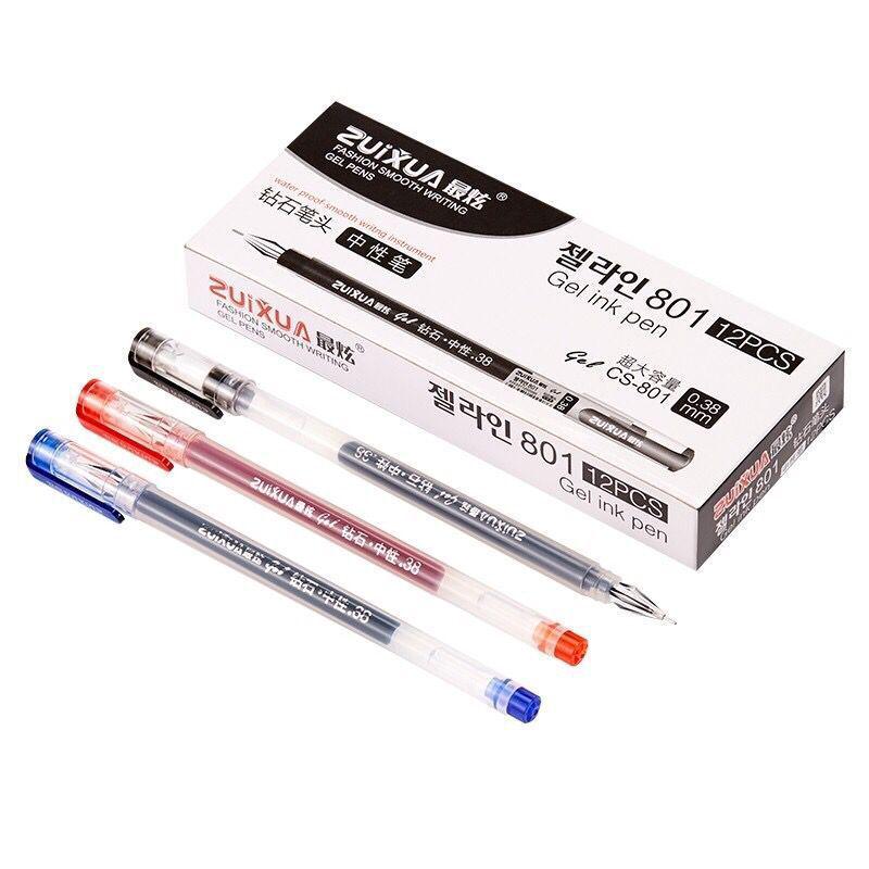 Diamond Neutral 0.38mm Black Transparent Water Pens - Extra Large Capacity for Student Office Use