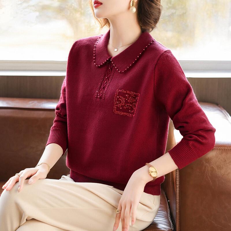

BAOLIANDUO Women s Casual Long-Sleeve Knit Top L
