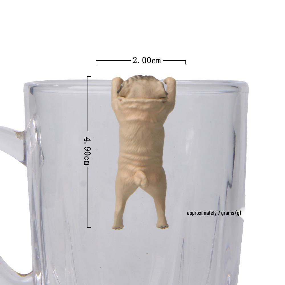 Korean Style Warm Color Pug Life Algae Ball Cup Figurine for Gardening and Landscaping