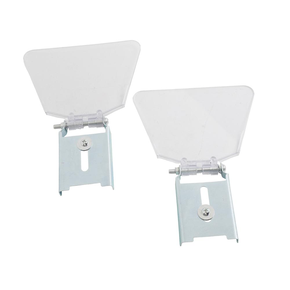 2pcs Bench Grinder Safety Guards Eye Protection Shields With Bracket For 50mm Width Grinders Stainless Steel & ABS