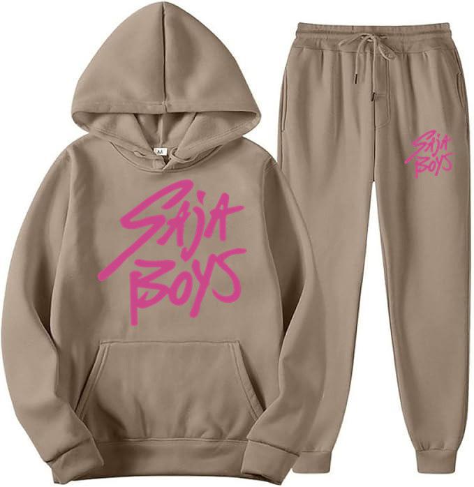 New Saja Boys Sweater Two-piece Men's and Women's Fleece Hoodie Set