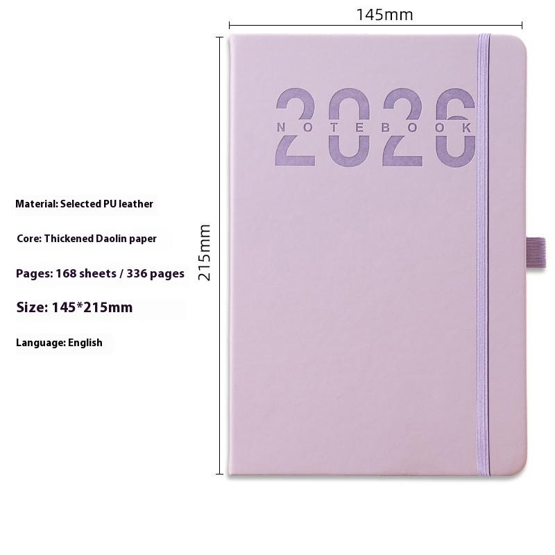 1 st Dagbok i Läder 336 Sidor 2026 Daglig Månatlig Planerare Med Färgglada Månadsmärken Hårdband Daterad För Daglig Planering