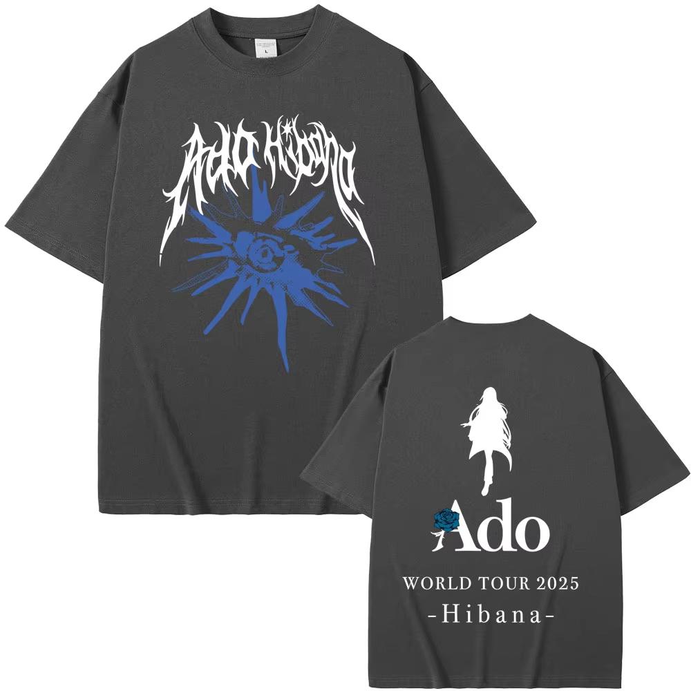 Ado World Tour 2025 Hibana T-shirt Summer Men's Women Fashion Japanese Style Tshirts Unisex Casual Cotton Short Sleeve T Shirt
