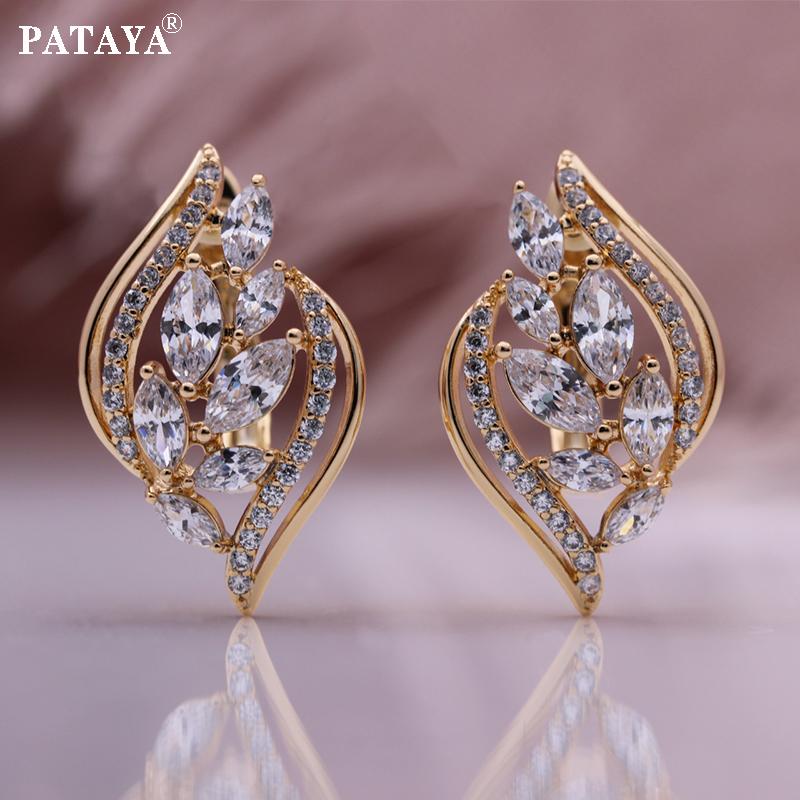 

PATAYA красочные искусственные циркониевые итальянские серьги с классической геометрией, два цвета, милые серьги