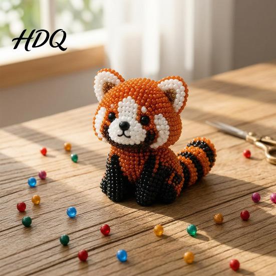 3D Beaded Animal DIY Kit Tiny Kit Beading with Instructions Handmade Colorful Bead Jewelry Cute Craft Set for Adults Beginners Teens Creative Arts
