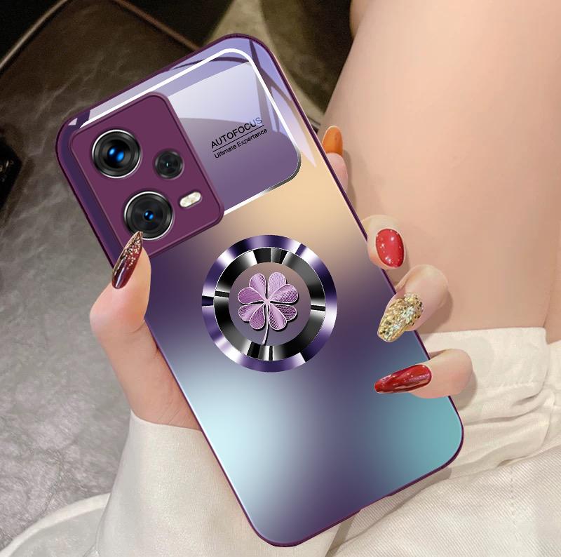 Gradient Flowers For Xiaomi 14 Ultra 13 Lite Redmi Note 13 11 Pro 12 Plus Poco X6 3 Pro F4 6 GT Tempered Glass Phone Case