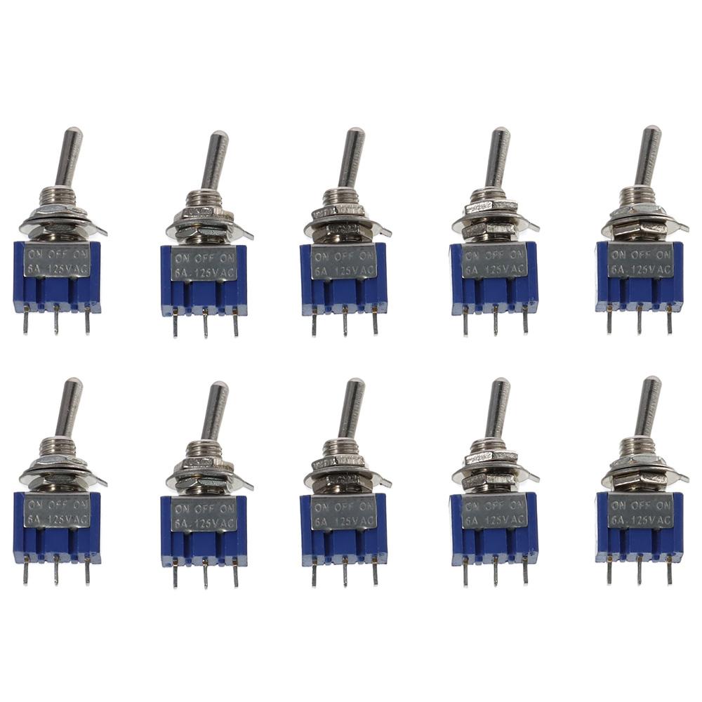 10pcs 3-Pin 2 Position Miniature Toggle Switch Car Boat Switches  Household Appliances