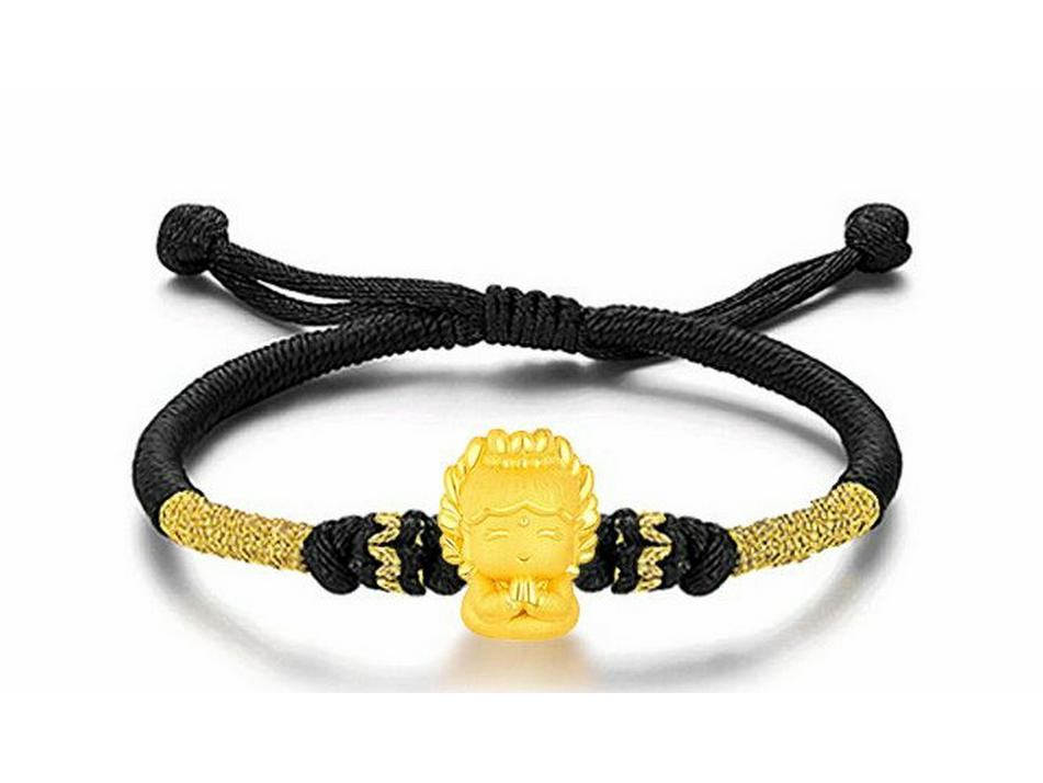 Thousand-Hand Guanyin Bracelet: Gold Buddha Design with Vietnamese Sand Gold, Zodiac Signs, Unisex Style for Couples