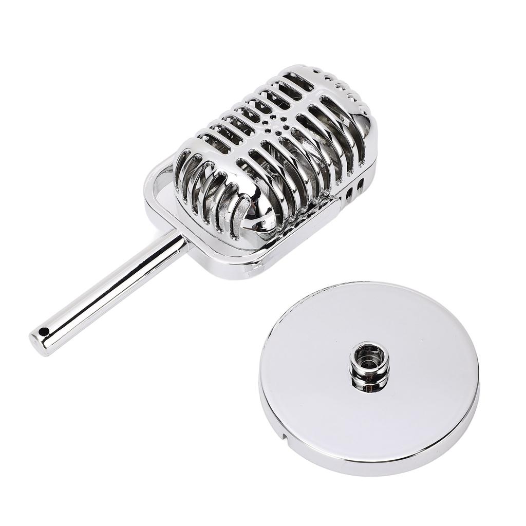 Retro Microphone Props Simulation Classic Fake Vintage Microphone Prop Model for Bar Decoration Electroplated Silver