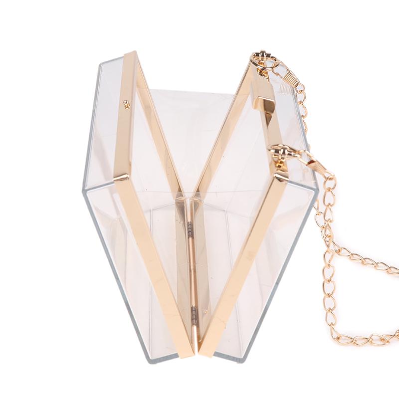 Transparent Acrylic Box Clutch Bag Chain Messenger Bag Women Evening Bags Handbag Chain Shoulder Bag Cosmetic Bag