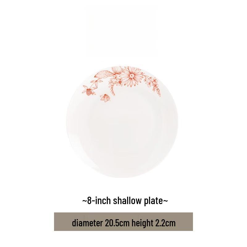Chinese Wedding Red Floral 12-inch Fish Plate
