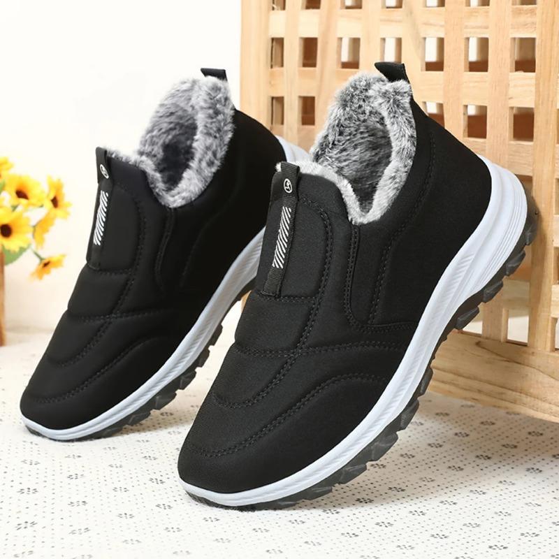 Winter Men's Shoes Thick Plush Warm Cotton Shoes Classic Slip on Casual Loafers Light Walking Flats Winter Warm Sneakers for Men