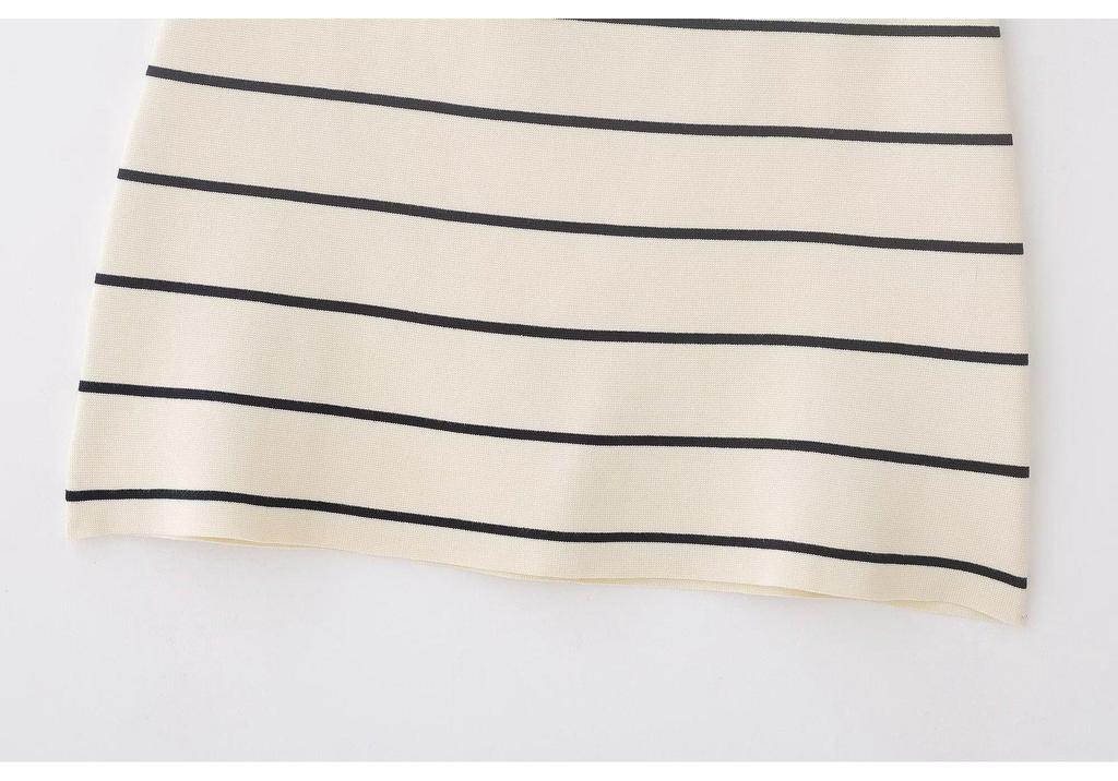 European Style Striped Knitwear for Women - Spring 2026, Short Sleeves