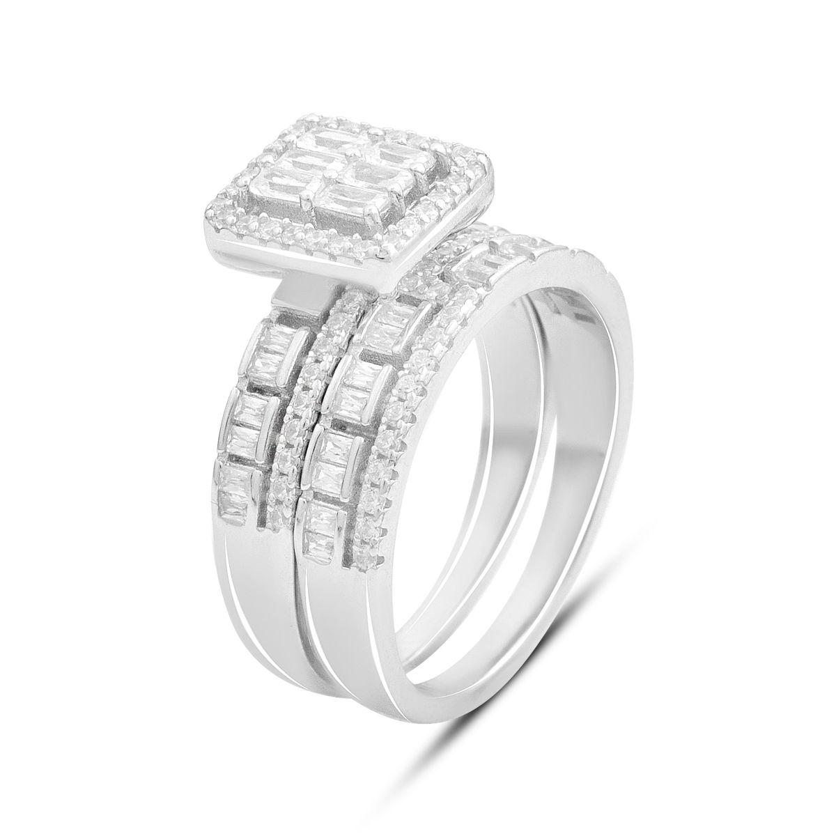 

Срібний перстень з фіанітами, вага виробу 5,67 гр (2177524) 17 білий