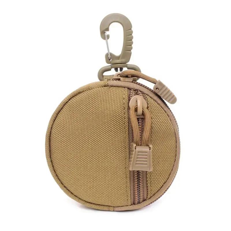 Mini EDC Tool Pouch Keychain Zipper Holder Earphone Key Wallet Coin Purses Utility Outdoor Hiking Hunting Accessories Waist Bag