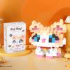 with box Pet cats building block cartoon cute doll puzzle assembly children's toy DIY table ornaments boys girls birthday gifts