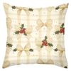 Christmas Pattern Pillows With Bow Tree And Wine Glass Polyester pillowcase, sofa decorative cushion cover, bedside throw pillow