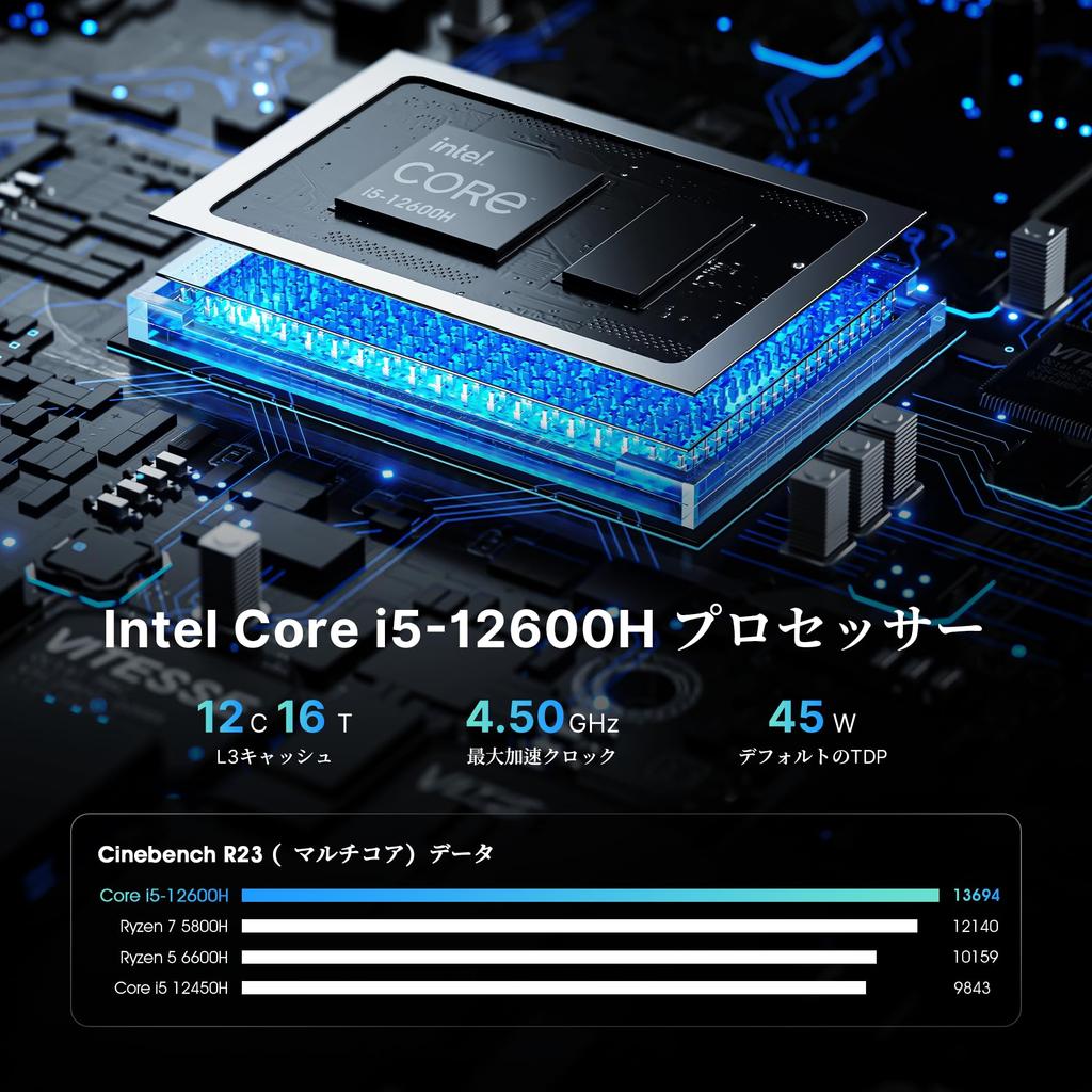 Intel Mini PC i5 12600H BOSGAME P2 Mini PC 32GB DDR4 3200Mhz RAM 512GB PCIe NVMe SSD Mini PC Vybaveno Windows 11 Pro WiFi 6E Dual LAN screen Gen2
