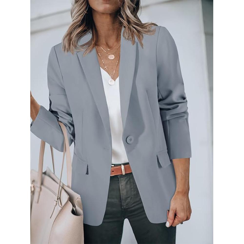

Женские повседневные пиджаки с открытым передом и длинным рукавом для работы в офисе, пиджаки для пиджака 2XL серый