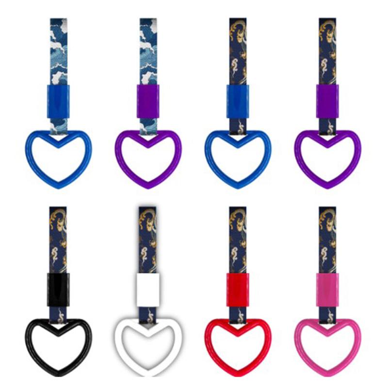 Car Hanging Decoration Heart Shape Auto Japanese Style Interior Pull ring Universal Charm Loop Automobile Accessories