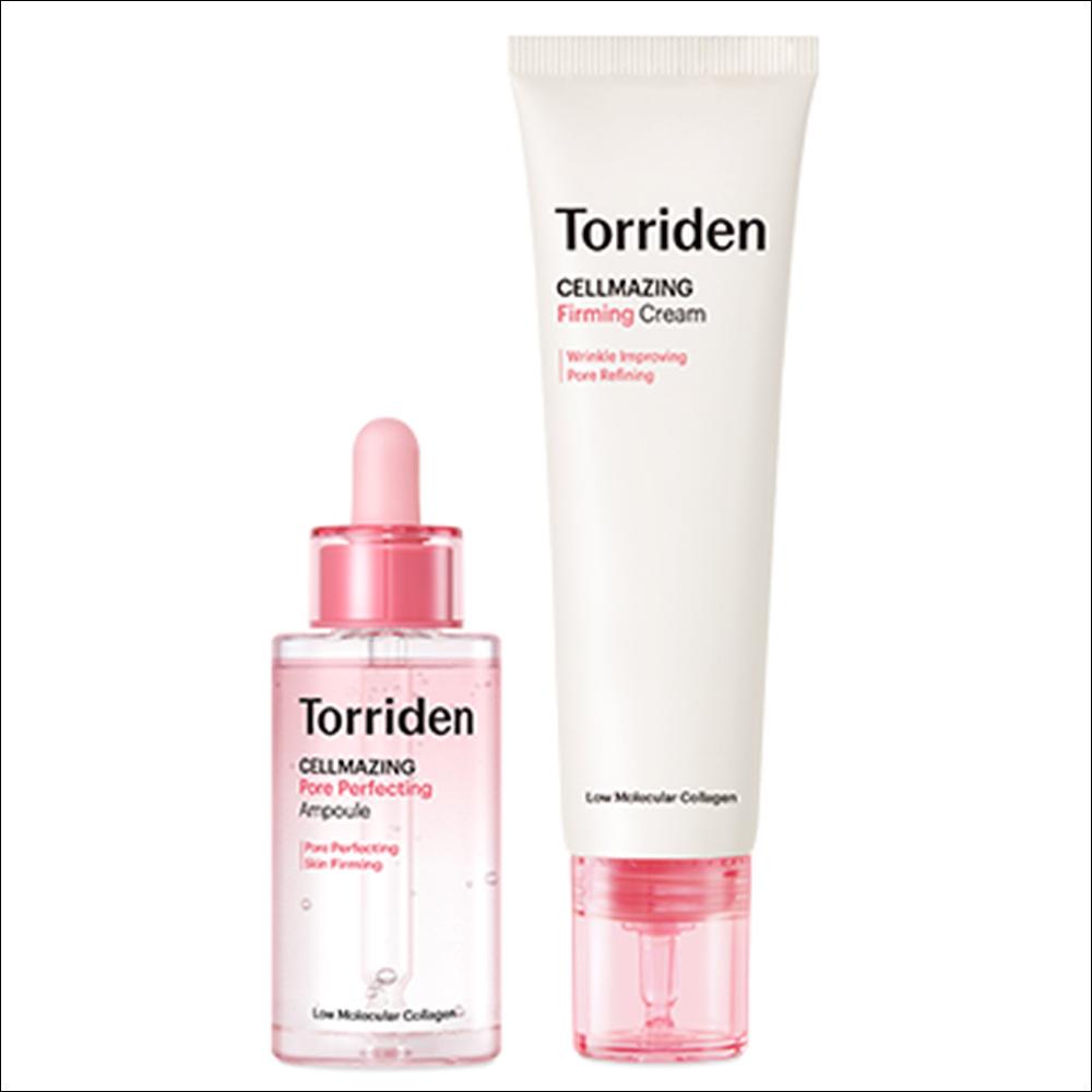 

[Torriden] CELLMAZING Firming Duo Set - Pore Tightening Ampoule 30ml + Firming Gel Cream 60ml, 5D Collagen & Vitamin C, K-Beauty Set Ampoule 30ml + Cream 60ml