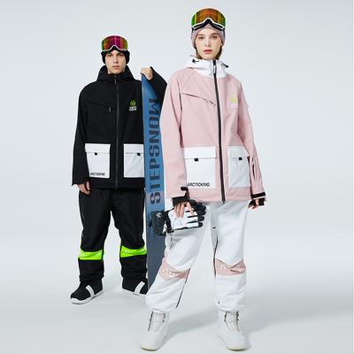 Traje de esquí para hombre y mujer, traje de esquí coreano cálido y grueso, traje de esquí doble para snowboard