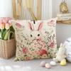 Easter Bunny Print Pattern Home Decor Pillowcase Bedroom Living Room Sofa Decoration Polyester Cushion Cover with Zipper
