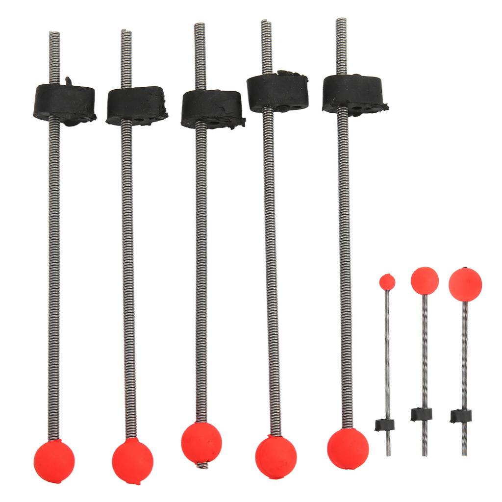 5PCS Mini Winter Ice Fishing Rod Top Tip Portable Outdoor Fishing Rod Red Ball Spring Tips