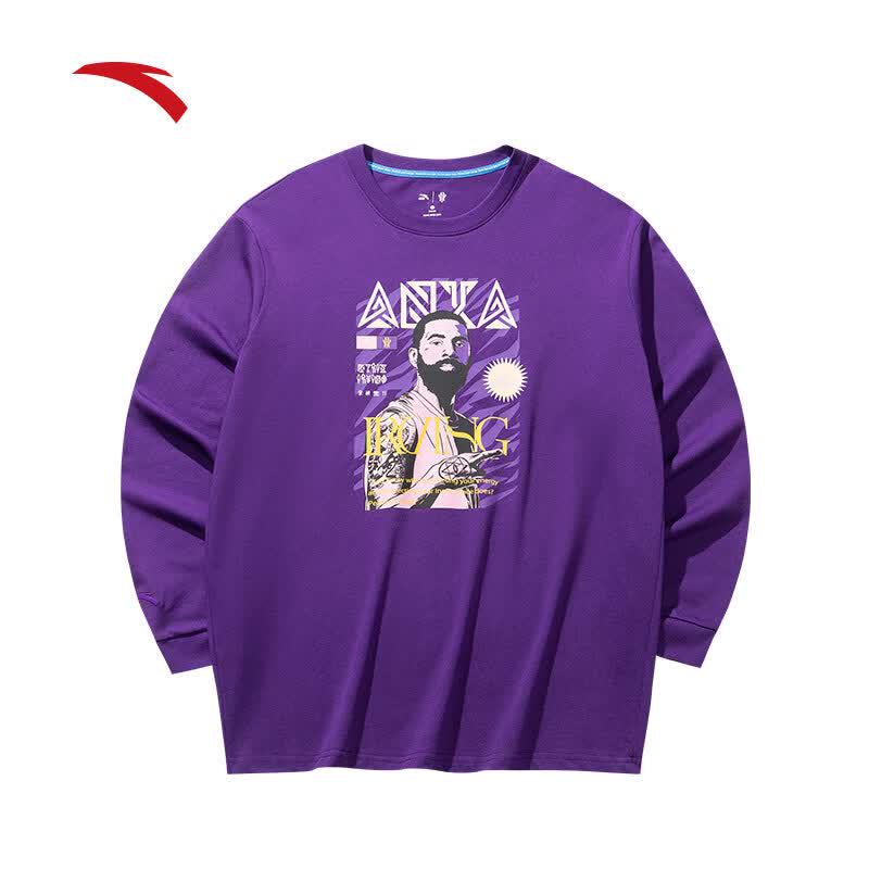 Anta Kyrie Irving Series American Style Long Sleeve Knit T-Shirt 180/XL