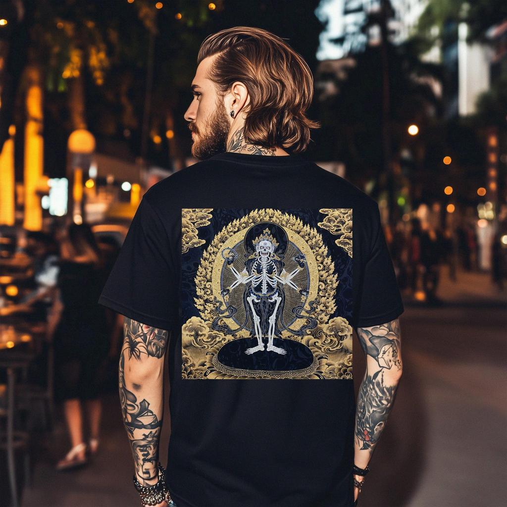 Skele Nagtang Tibetan Buddhist Skeleton T-shirt | Spiritual Demon Art